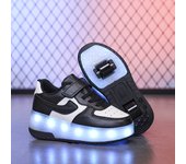 Zapatos De Patinaje Multifuncionales Para Niños Versión Popping En Negro Y Rojo Deportes Y Moda