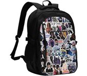 Durable Laptop Backpack Jenna Cute Ortega Backpack with USB Charging Port Travel Computer Bag