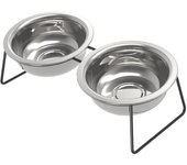 Thickened Stand Stainless Steel Dog Food Bowl 9°Tilted Angle Anti Slip Elevated Pets Feeders Anti Vomiting Easy To Clean