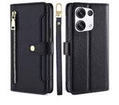 Moda Multifuncional Cremallera Magnético Funda de Cuero PU Solapa OPPO Reno 8 Pro, 8 Pro+/ Plus Cuerda Colgante Funda protectora