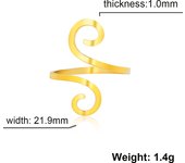 Skyrim Stainless Steel Large Spiral Ring Women Gold Color Adjustable Finger Rings 2025 Minimalist Jewelry Valentine Gift New In