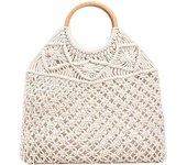 Women Travel Mesh Straw Bag Tote Bag Fashion Summer Handmade Fishing Net Beach Shoulder Bag