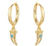 Fashion women's turquoise pendant earrings, simple mini perforations, jewelry accessories, 2025 trend, new