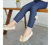 Girls Jean Pants Autumn Winter Warm Children Leggings Thicken Velvet Bowknot Kids Trousers Baby Girl Pants Icing Leggings