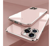 Luxury Solid Color Silicone Soft Case For IPhone 16 15 14 11 12 13 Pro Max Mini 16 Plus Plating Glossy Shockproof Protect Cover
