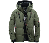 Chaqueta de plumón de invierno para hombre, abrigo de pato blanco a prueba de viento, abrigo cálido para viaje y acampada, ropa