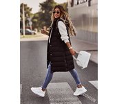 Women Puffer Vest Winter Hooded Sleeveless Zip Up Long Puffy Jacket Warm Thick Quilted Coats with Pockets,mid-length cotton vest