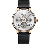 AILANG-Reloj de cuero para hombre, accesorio masculino de pulsera resistente al agua con mecanismo automático de tourbillon