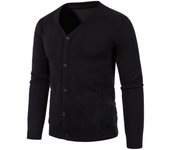 Nueva Chaqueta De Punto Para Hombres Estilo Casual Manga Larga Botones Color Sólido Con Bolsillos Suave Y Cálida Ropa De Otoño