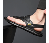 Sandalias de verano al aire libre para hombre, zapatos de oficina de verano, sandalias informales antideslizantes para hombre, color negro
