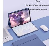 For Lenovo Tab P11 2nd Gen 11.5 Backlight Spanish Keyboard Case Mouse Bluetooth Keyboard Stand Funda for Xiaoxin Pad Plus 2023