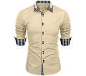 Business, checkered, spring and autumn men's casual thin shirt