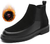 Cuero Chelsea británico Botas de hombre Botas de cuero de caña alta de lana Botas versátiles de moda