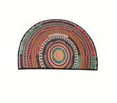1 pieza, alfombra bohemia semiredonda para interior - Alfombra bohemia antideslizante para decoración del hogar y estilo de granja - Acento perfecto en la cocina o la habitación - Gran idea de regalo