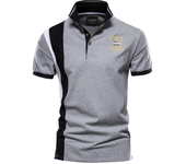polos hombre manga corta ropa hombre 100% Cotton Badge Embroidery Polo Shirt for Men Short-sleeved Patchwork Men's Polos Quality Summer Brand Men Clothing