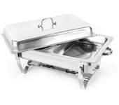 Chafing Dish Food heating oven 2 compartments 7.5l folding stainless steel good insulating effect for hotel
