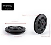 Fitness Equipment Parts Pulley Wheel Cable Machine Part Light Weight Nylon Bearing Good Wear Resistance Black Nylon Pulley