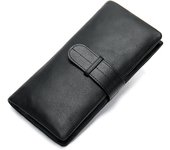 Cartera de cuero Cartera larga de piel de vaca de capa superior casual de negocios