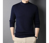 Wool 2024 Brand New Men's Cashmere Sweater Half Turtleneck Men Sweaters Knit Pullovers for Male Youth Slim Knitwear Man Sweater