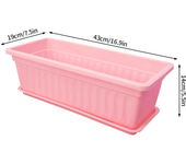 Maceta de plástico para plantar, maceta Rectangular para flores, jardinería gruesa, balcón, plantación de flores vegetales, maceteros con ranura para flores en 4 colores