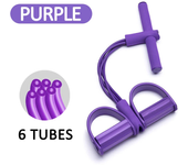 Multifunction Tension Rope 6-Tube Elastic Yoga Pedal Puller Resistance Band Tension Rope for Leg Stretching Slimming Training