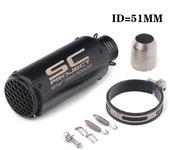 51mm/60mm/63mm Universal Motorcycle Exhaust Muffler Tailpipe SC project Canister Tail Pipe Stainless Carbon fiber 2Inches