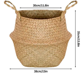 Cestas de almacenamiento Natural de algas marinas, maceta de flores de estilo nórdico, cesta de plantas, bolsa de cultivo tejida de paja, maceta colgante, decoración del hogar