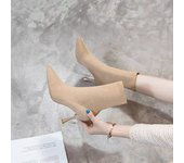 Nuevas botas delgadas versátiles botas cortas de mujer botas de tacón pequeño de lana comodidad de las mujeres