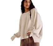 Women's Sweatshirts Loose Baggy Plain Female Top Spring and Autumn Y2k Vintage Pullover Nice Color Basic Aesthetic Matching E M