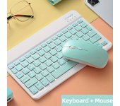 Conjunto de teclado y ratón inalámbricos ultradelgados, combo de teclado y ratón BT portátil, adecuado para iPad, tableta, ordenador portátil