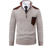 Men Half High Collar Zipper Pullover Autumn Winter Fashion Thickening CoatSweater New Outdoors Casual Keep Warm Solid Tops Man