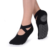 Calcetines con empuñaduras para mujer, calcetín de algodón antideslizante para Yoga, calcetines ideales de cinco dedos para Pilates, danza de Ballet pura, entrenamiento descalzo