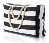 Beach Bags for Women Large Waterproof Tote Bag Zipper Beach Bags Sandproof Swim Pool Bag Large Tote Striped bag large capacity travel storage bag thick cotton portable shopping eco-friendly bag