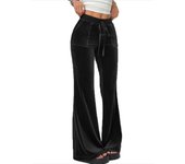 Drawstring Flare Women's Pants Autumn Winter Loose Elastic Waist Female Trousers Straight Leg Slacks