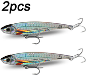 2pcs VIB Lures Kit 20g 25g 30g Metal Jig Spinner Sinking Blade Vibetion Super Hook Pesca Fishing Tackle Box Spoon Baits Set