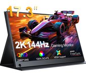 UPERFECT 2K 144Hz Portable Gaming Monitor 17.3 Inch HDR FreeSync HDMI Type C Second Screen For Laptop PC Mac Phone Game Console