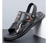 Nuevas sandalias de los hombres de verano desgaste de cuero de moda ligero casual zapatos de playa de los hombres de doble propósito sandalias de suela suave zapatos