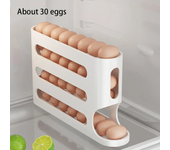 Soporte de huevos rodante automático de 4 capas, caja de almacenamiento de huevos para nevera, contenedor, cocina, dispensador de huevos, organizador para nevera