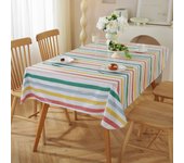 Easy To Clean PVC Waterproof Tablecloths Stripe Pastoral Style Table Cover Oil-proof Thicker Table Decor Cloth Table Decorations