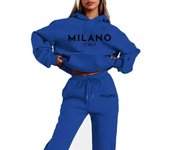 O letter Printed Women Hoodie set Street Hip Hop Casual Female 2pcs Clothing Plush sweatshirt Perfect for Outdoor