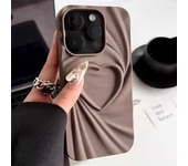 Fashion Fold Wrinkle 3D Love Heart  Case For  13 14 15 Pro Max 16 Plus 11 12 ProMax Soft Matte Silicone Full Cover