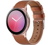 Suitable for Samsung Watch4 Active2 20mm Huami Youth Edition with cowhide round tail leather strap on the top layer