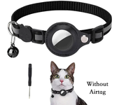 Cat Collar for Airtag Tracker Protective Case With Bell No GPS Reflective Cats Necklace Kitten Accesories Pet Products