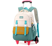 elementary school backpack with trolley for girls student Rolling Backpack with wheels children detachable wheeled backpack