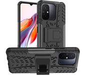 Funda Xiaomi Redmi 12c/POCO C55, PC dura a prueba de caídas y terremotos de doble capa de grado militar con soporte de pesado