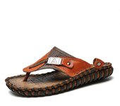 Men Flip Flops Casual leather Walking Beach Sandals