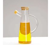 Vinegar Oil Bottle Jar with Lid Handle Scale Transparent Glass Kitchen Cuisine  Container Spice Rack 500 800ml