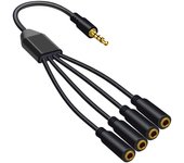 To 3/4/5/6 3.5mm Earphone Mic 3.5mm TRRS Audio Adapter Cord 3.5mm Splitter Cable Stereo Splitter Wire Headset Splitter Cable