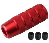 95mm/3.74" Car Shifter Knob, Aluminum Weighted Automotive Gear Shift Manual knobs Lever with 3 Threaded Adapters M8 M10 M12 x 1.25, Universal for Manual Transmission Vehicle（Red）