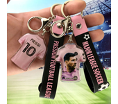 Football Star Keychain Messi Ronaldo Mbappe Neymar Preliminaries Peripheral Car Backpack Keyring Pendant Birthday Sports Gifts